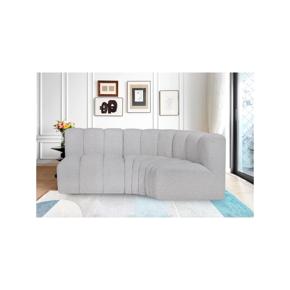 Arc Grey Boucle Fabric Modular Sofa. Picture 2