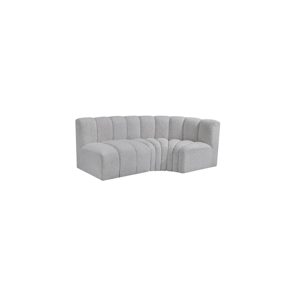 Arc Grey Boucle Fabric Modular Sofa. Picture 4