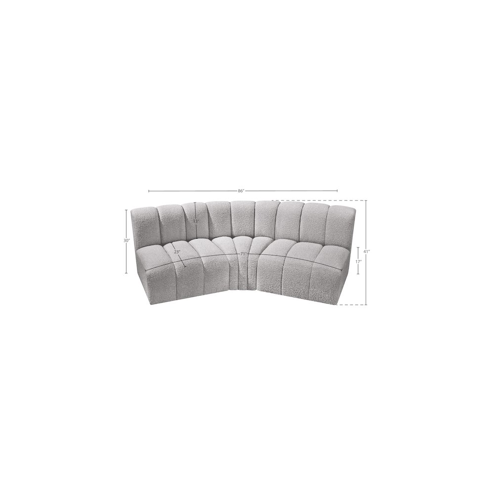 Arc Grey Boucle Fabric Modular Sofa. Picture 7