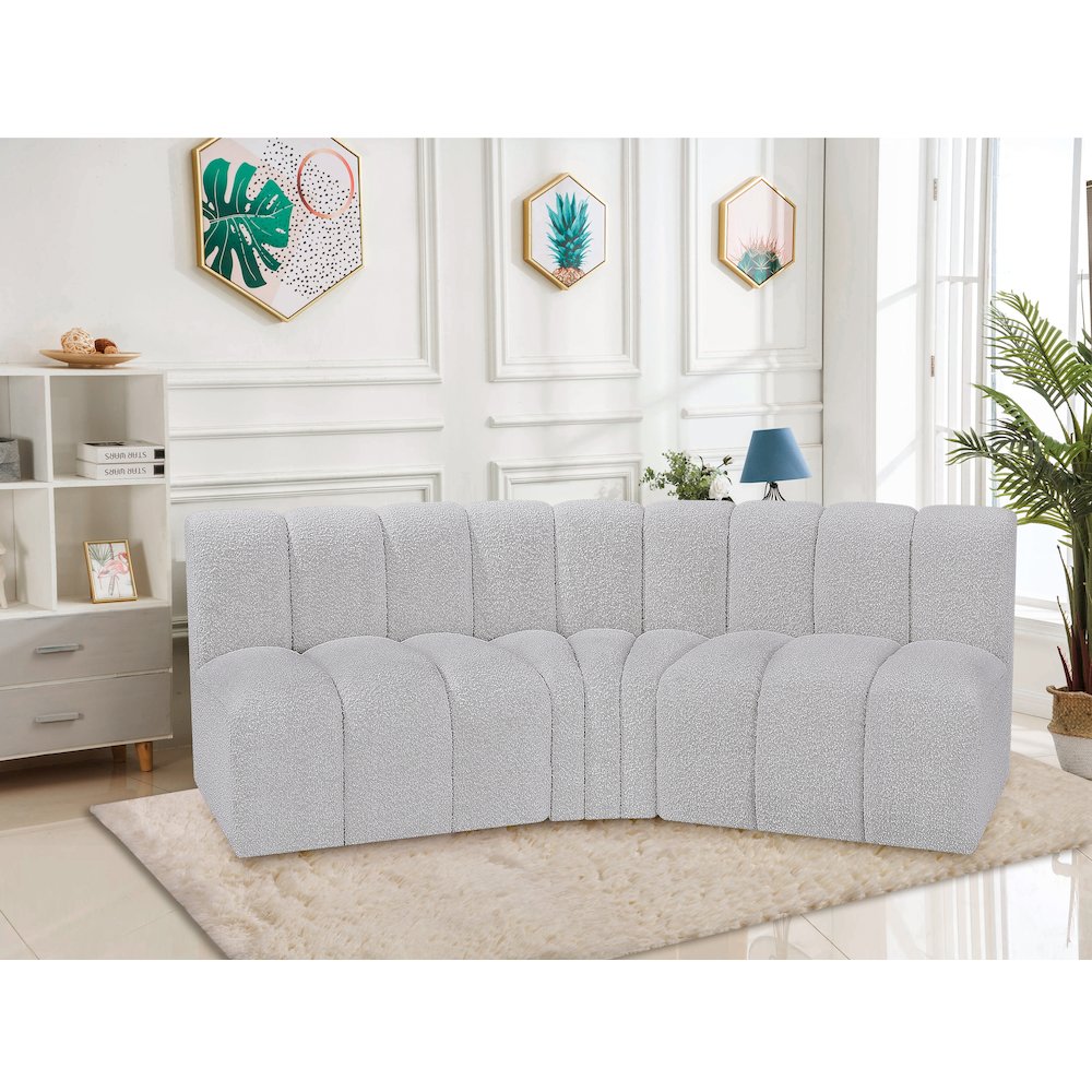 Arc Grey Boucle Fabric Modular Sofa. Picture 2