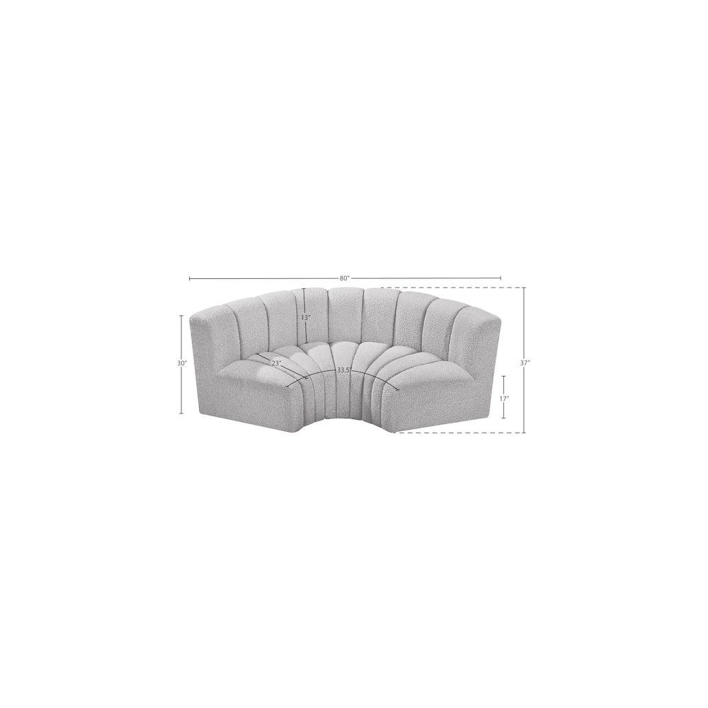 Arc Grey Boucle Fabric Modular Sofa. Picture 8