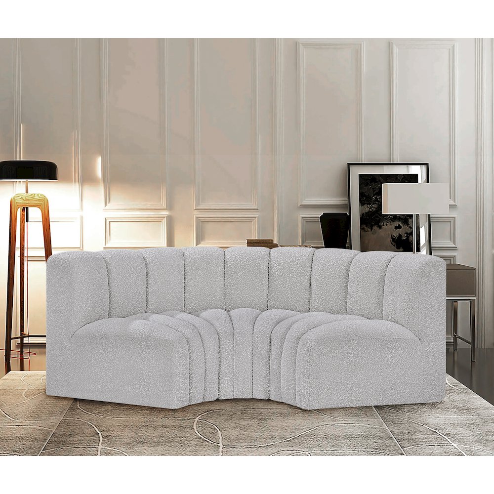 Arc Grey Boucle Fabric Modular Sofa. Picture 2