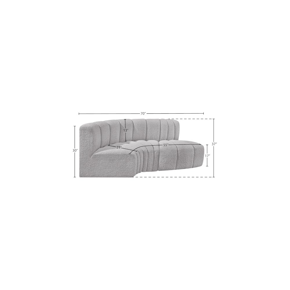 Arc Grey Boucle Fabric Modular Sofa. Picture 7