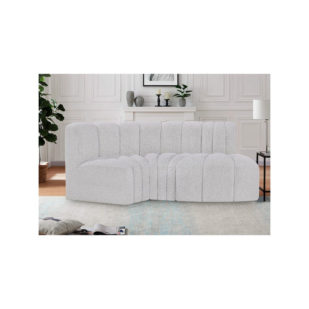 Arc Grey Boucle Fabric Modular Sofa. Picture 2