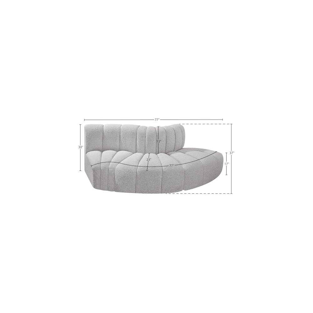 Arc Grey Boucle Fabric Modular Sofa. Picture 6