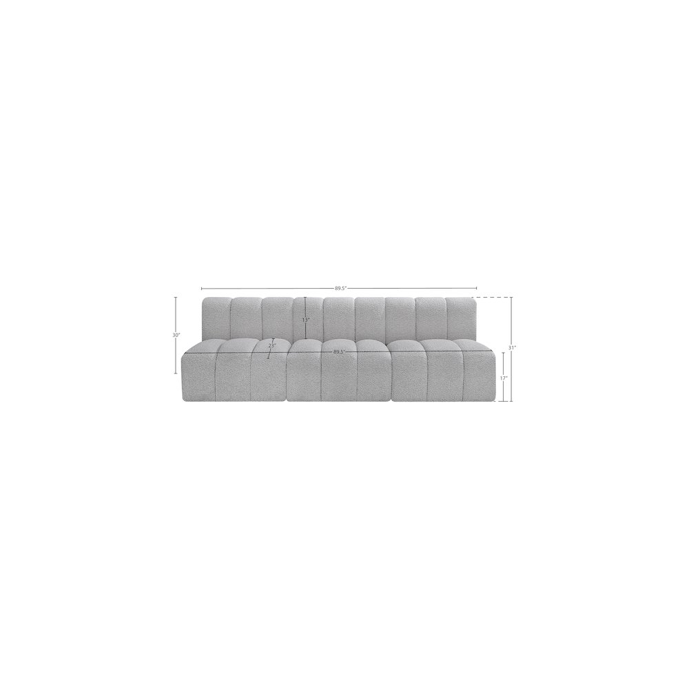 Arc Grey Boucle Fabric Modular Sofa. Picture 8