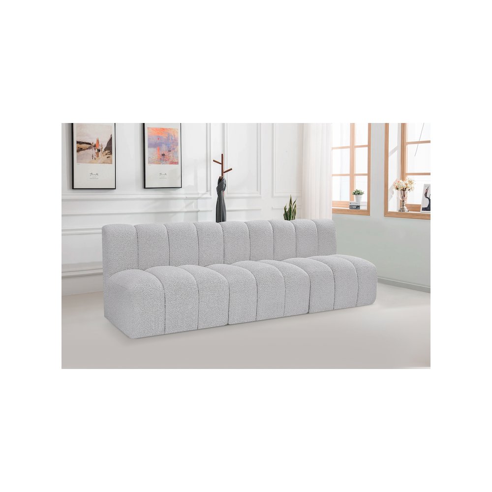Arc Grey Boucle Fabric Modular Sofa. Picture 2