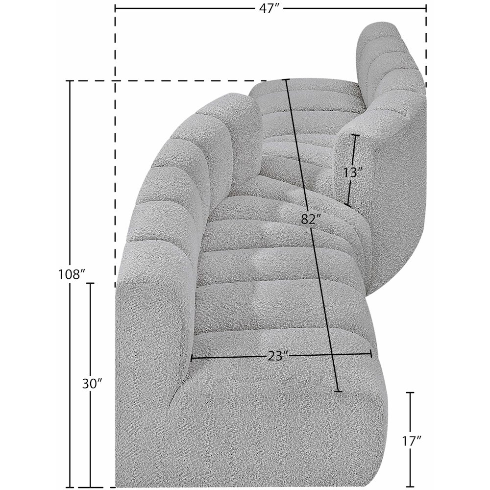Arc Grey Boucle Fabric Modular Sofa. Picture 7