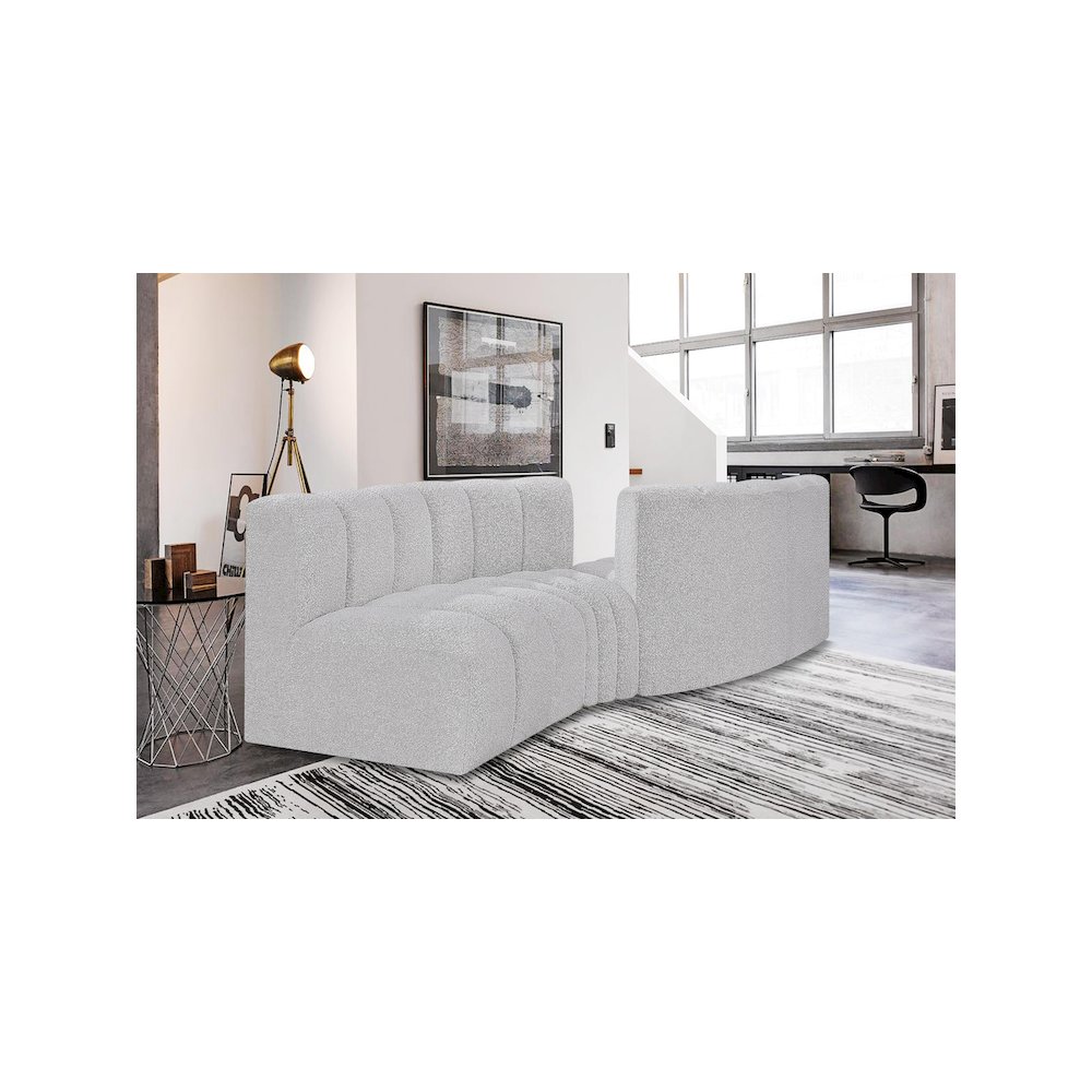 Arc Grey Boucle Fabric Modular Sofa. Picture 2