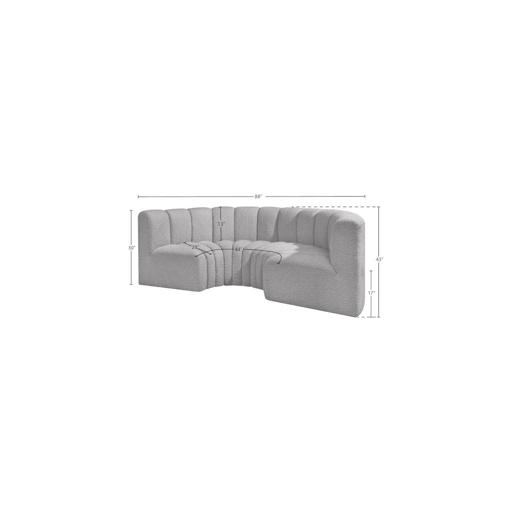 Arc Grey Boucle Fabric Modular Sofa. Picture 8