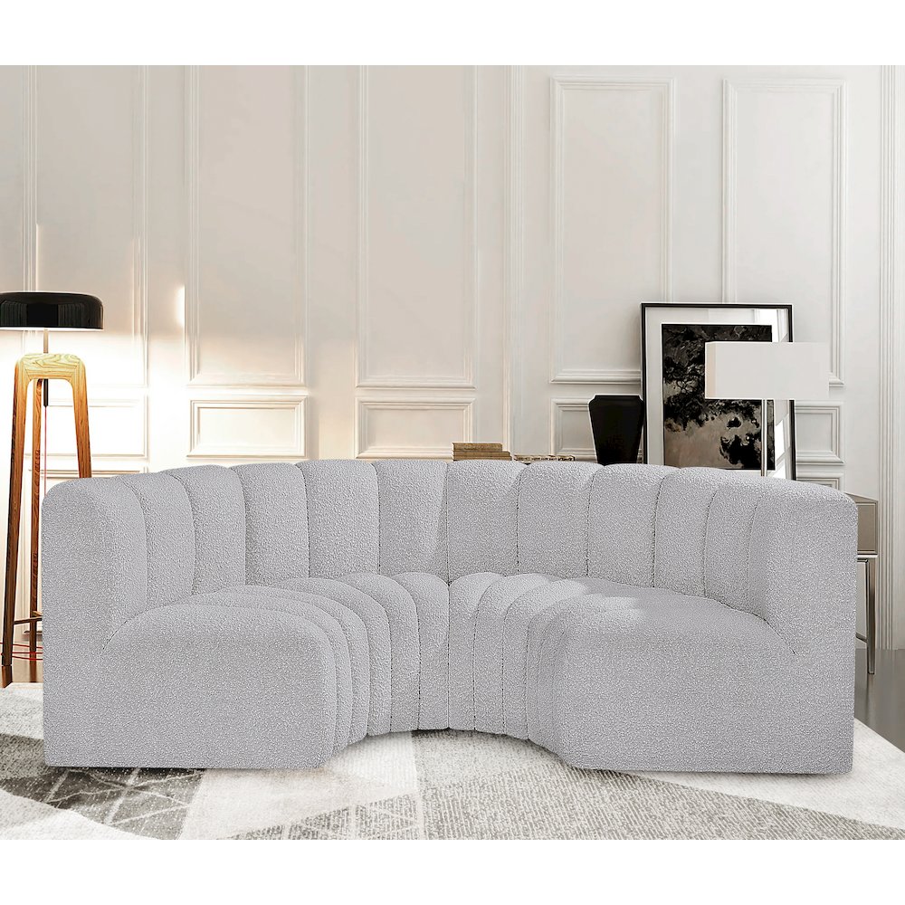 Arc Grey Boucle Fabric Modular Sofa. Picture 2