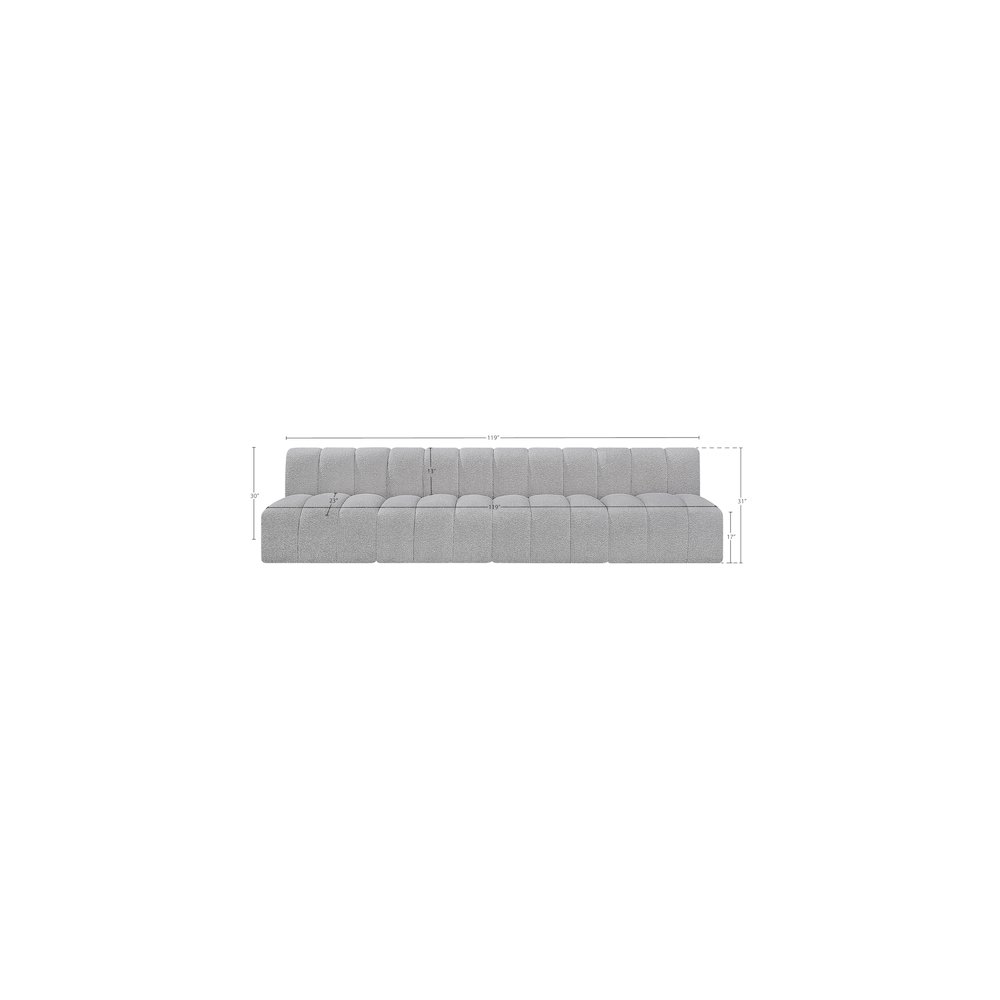 Arc Grey Boucle Fabric Modular Sofa. Picture 8