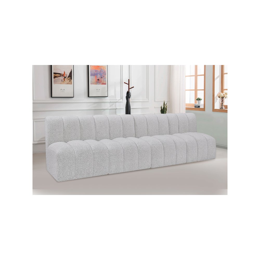 Arc Grey Boucle Fabric Modular Sofa. Picture 2