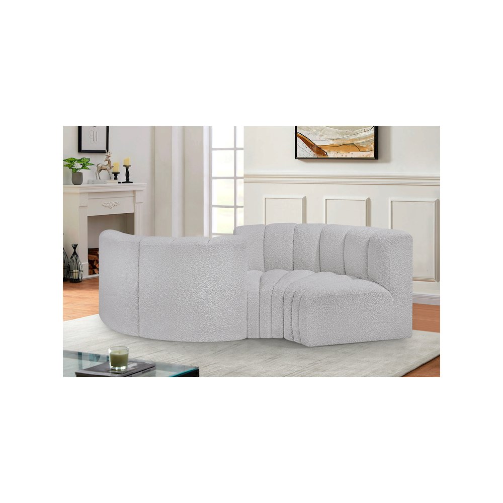 Arc Grey Boucle Fabric Modular Sofa. Picture 2