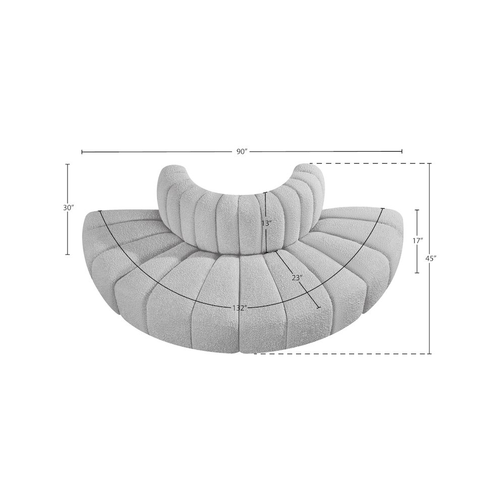 Arc Grey Boucle Fabric Modular Sofa. Picture 7