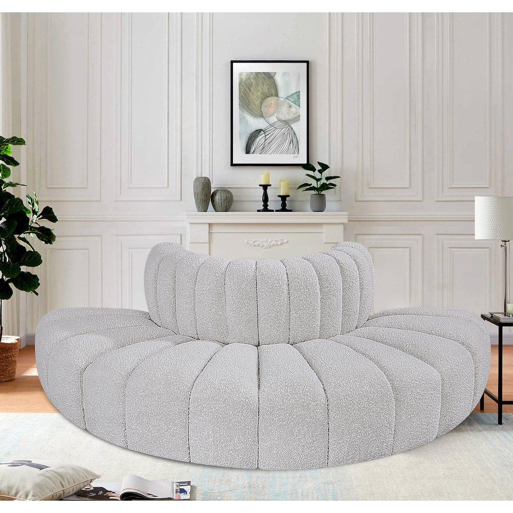 Arc Grey Boucle Fabric Modular Sofa. Picture 2