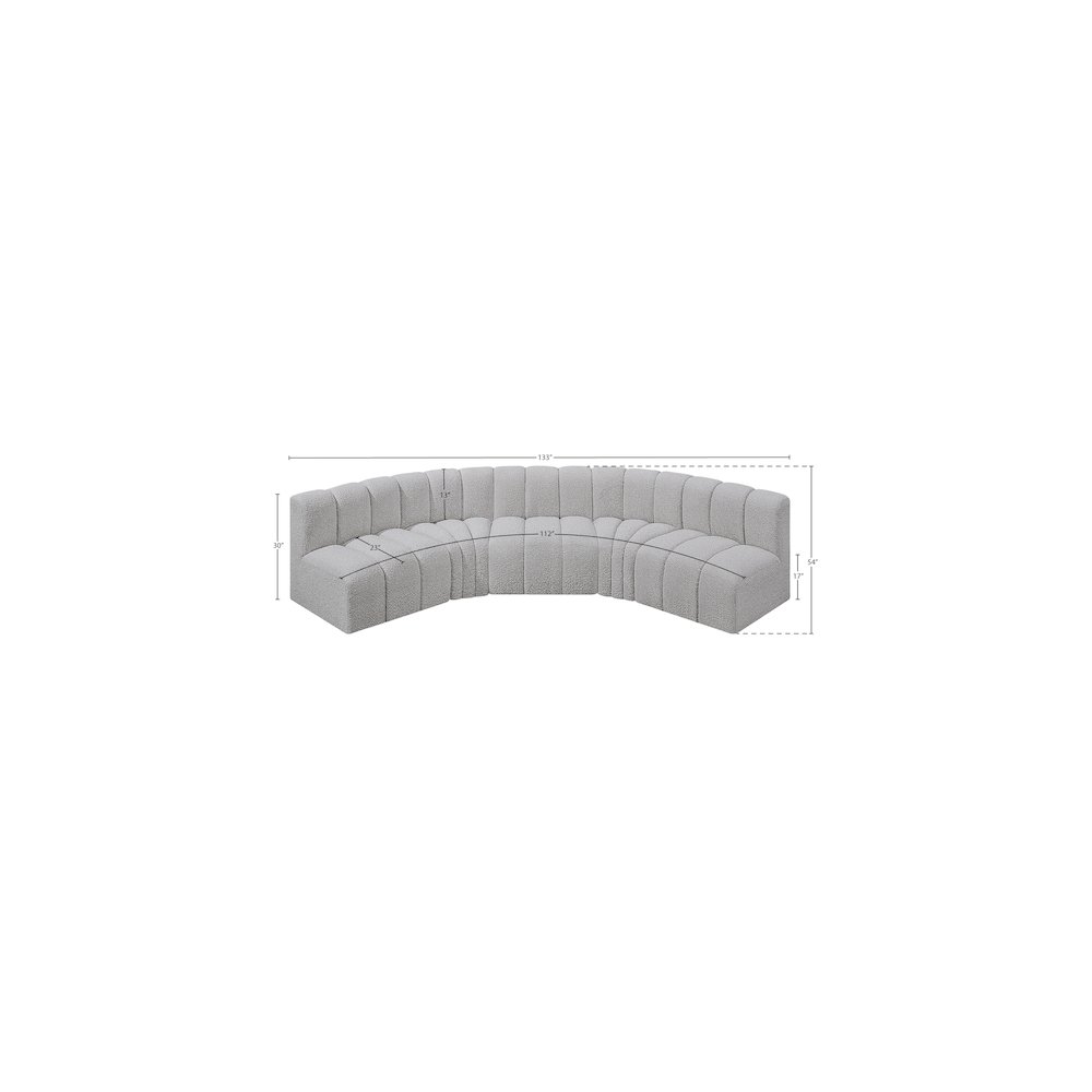 Arc Grey Boucle Fabric Modular Sofa. Picture 8