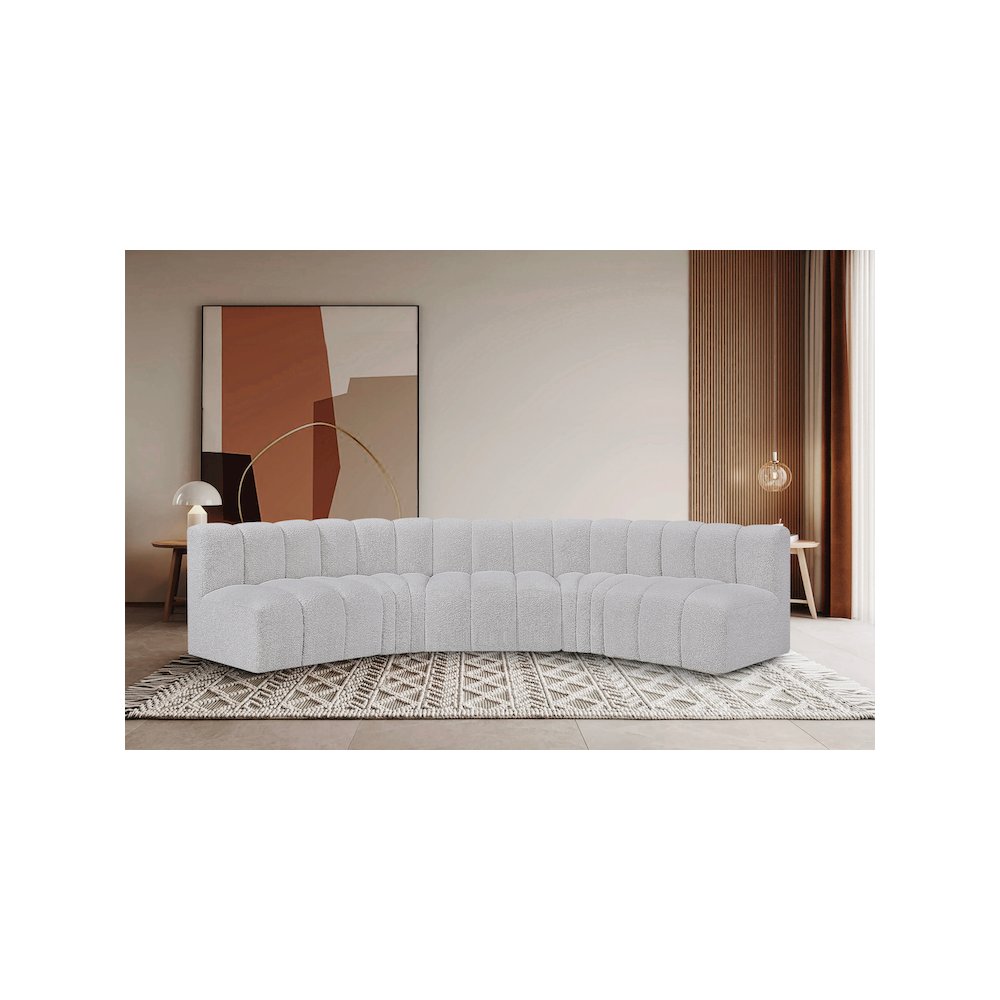 Arc Grey Boucle Fabric Modular Sofa. Picture 2