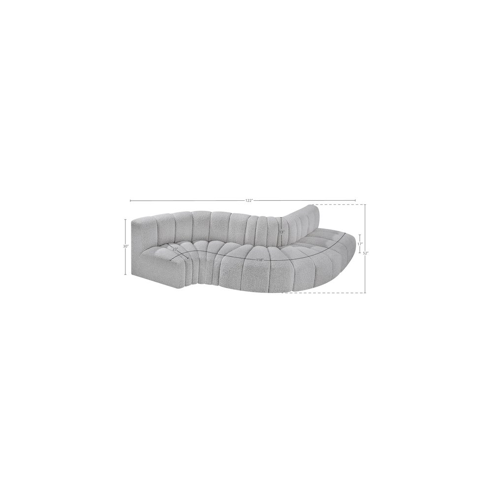 Arc Grey Boucle Fabric Modular Sofa. Picture 6