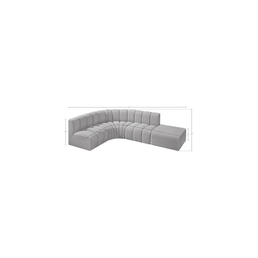 Arc Grey Boucle Fabric Modular Sofa. Picture 7