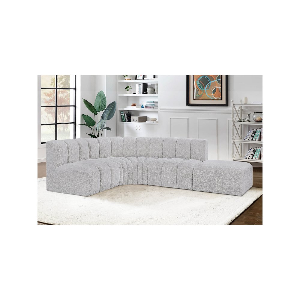 Arc Grey Boucle Fabric Modular Sofa. Picture 2