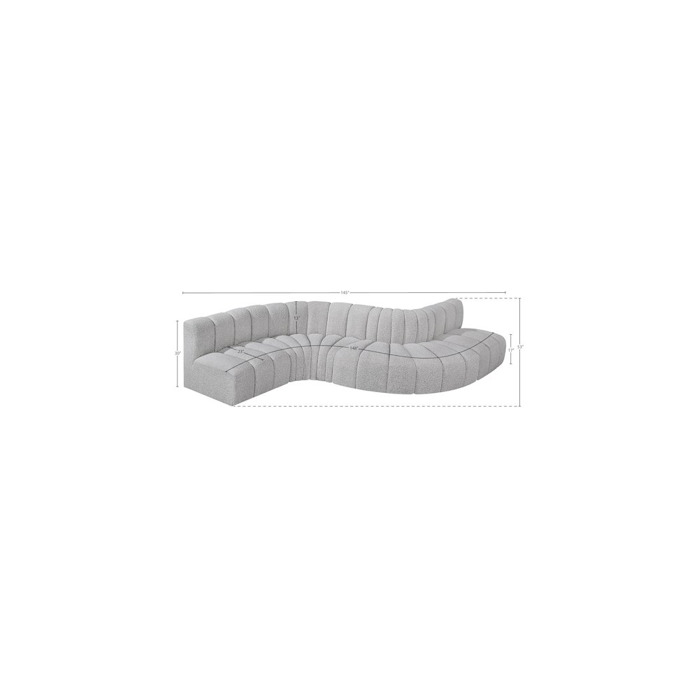 Arc Grey Boucle Fabric Modular Sofa. Picture 7