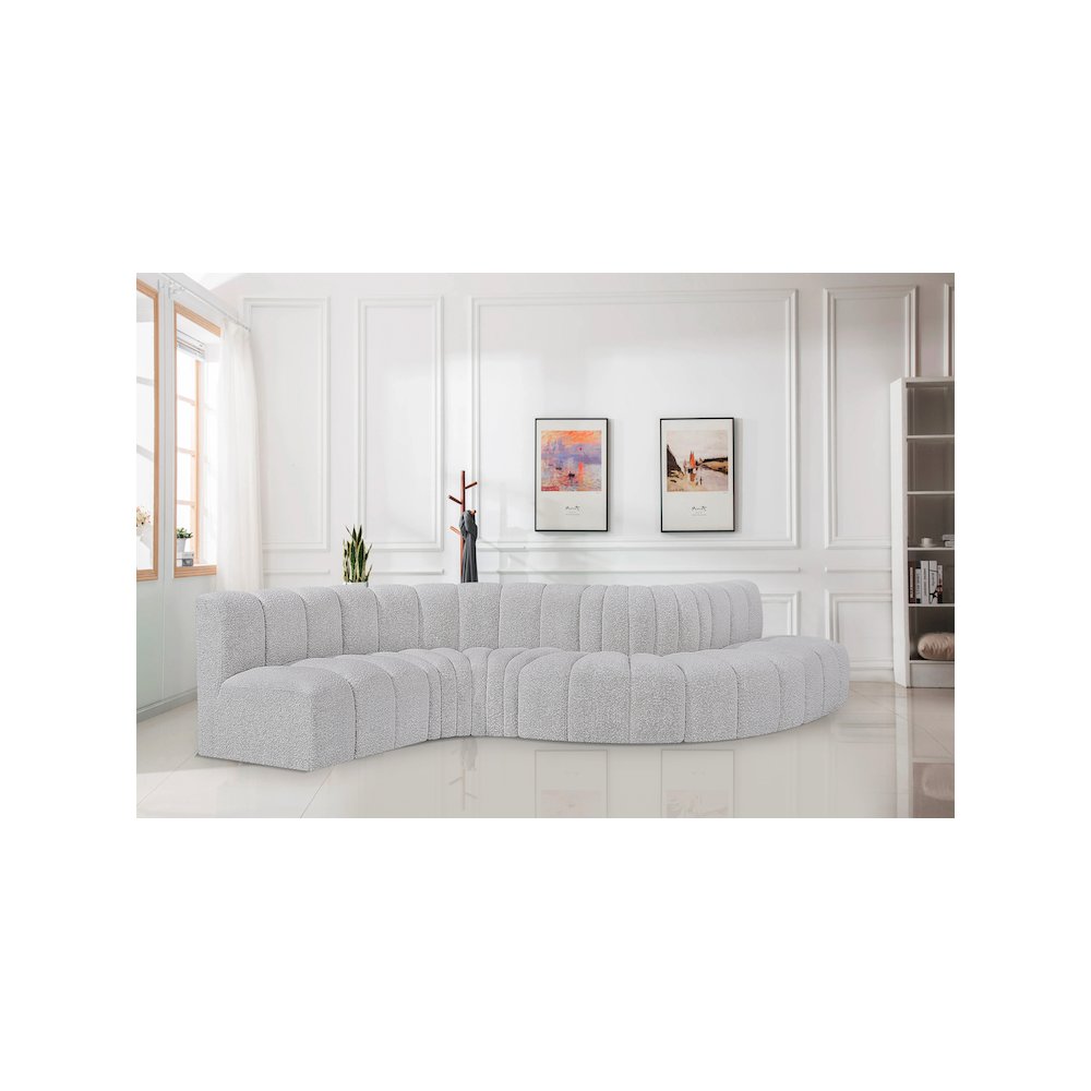 Arc Grey Boucle Fabric Modular Sofa. Picture 2