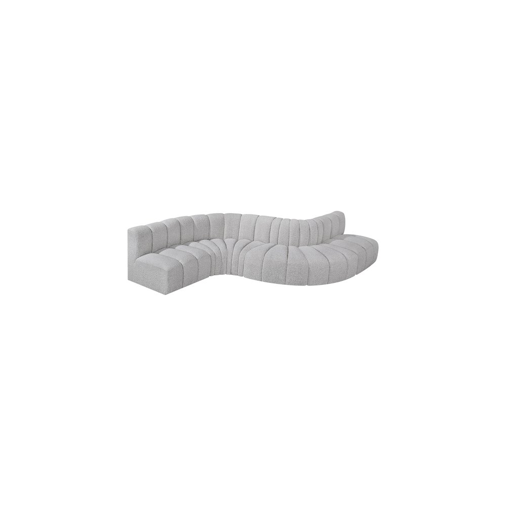 Arc Grey Boucle Fabric Modular Sofa. Picture 4