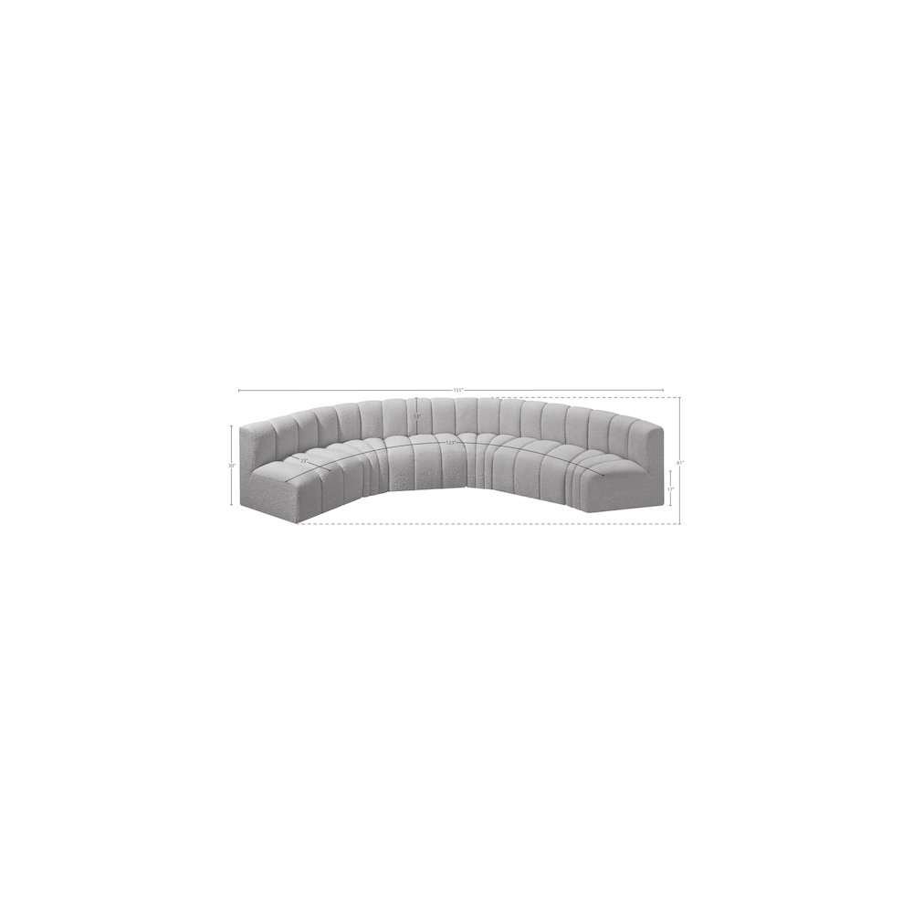 Arc Grey Boucle Fabric Modular Sofa. Picture 8