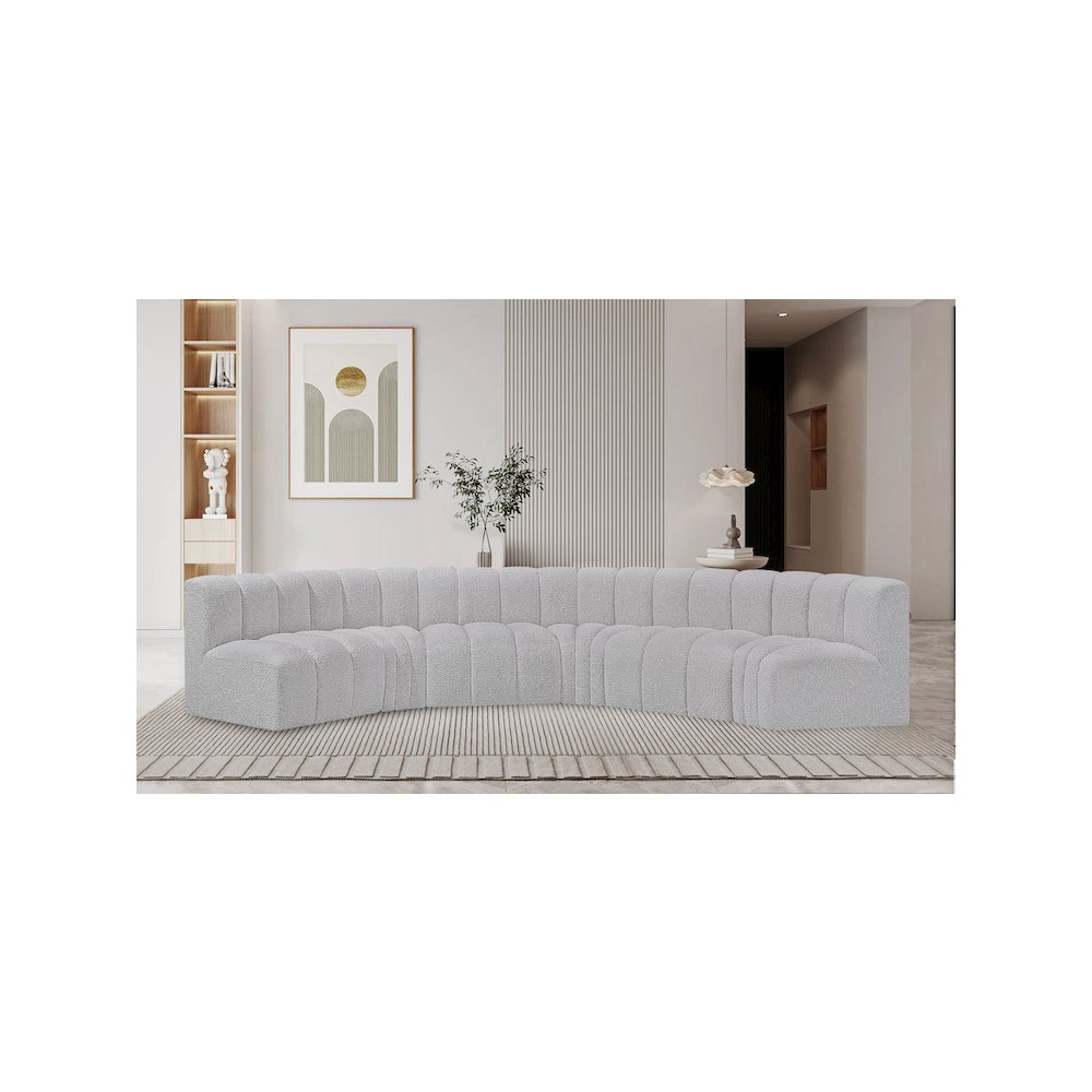 Arc Grey Boucle Fabric Modular Sofa. Picture 2