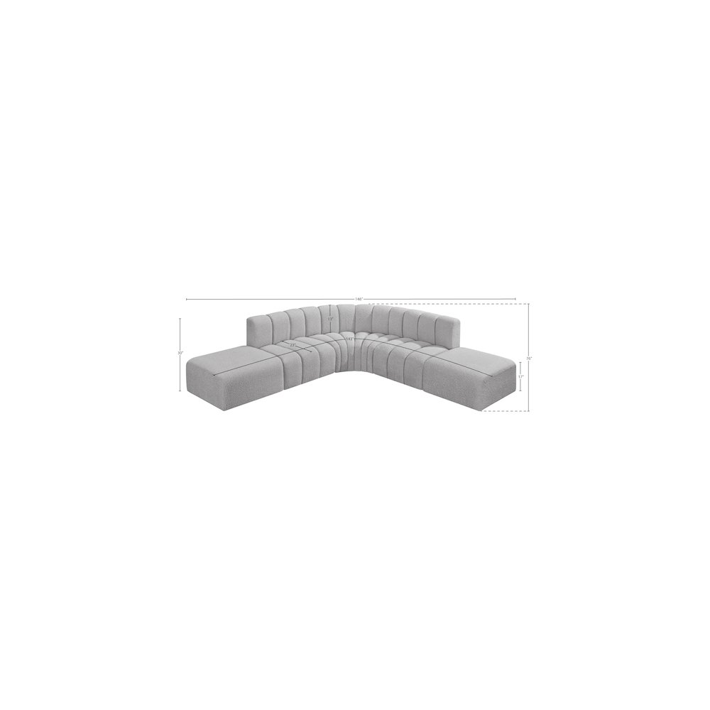 Arc Grey Boucle Fabric Modular Sofa. Picture 7