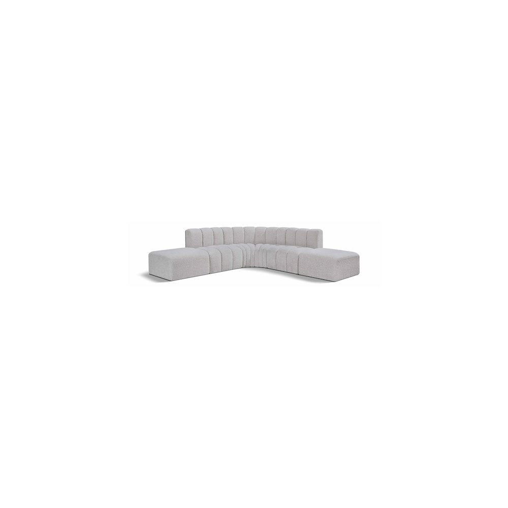 Arc Grey Boucle Fabric Modular Sofa. Picture 1