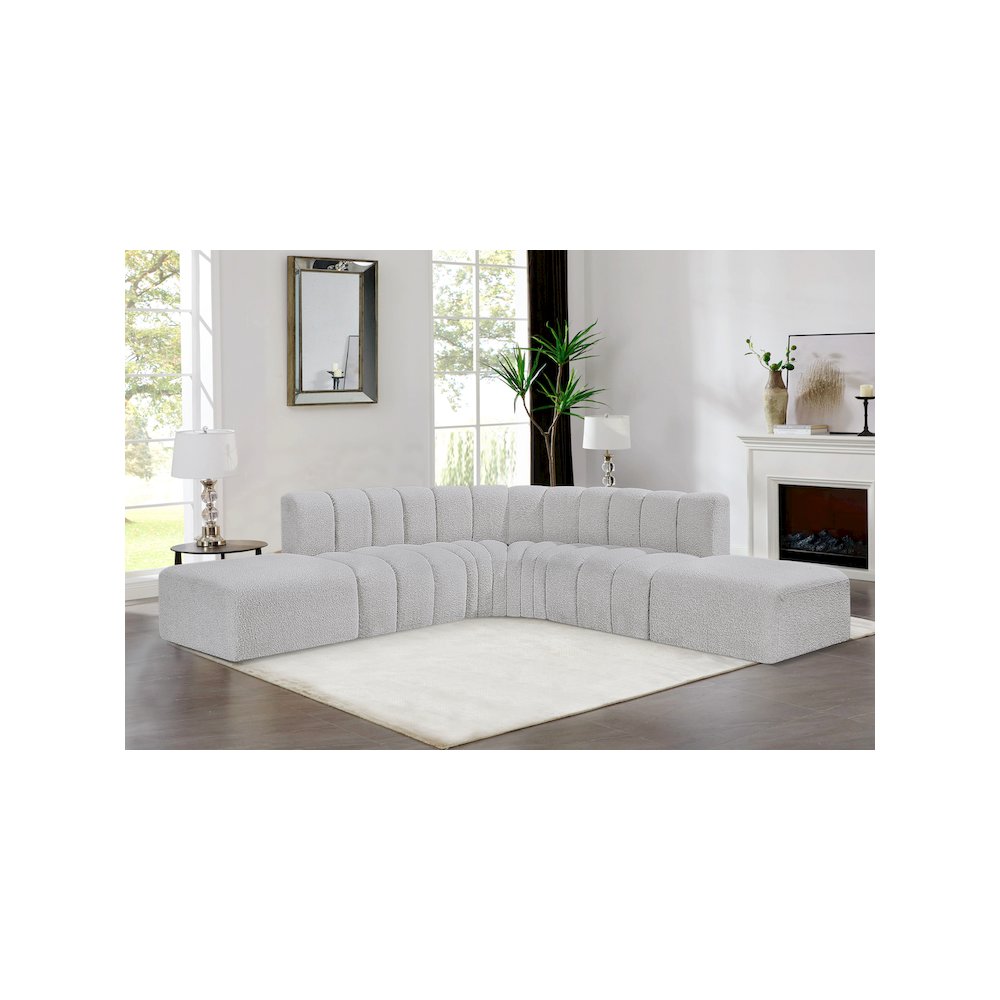 Arc Grey Boucle Fabric Modular Sofa. Picture 2