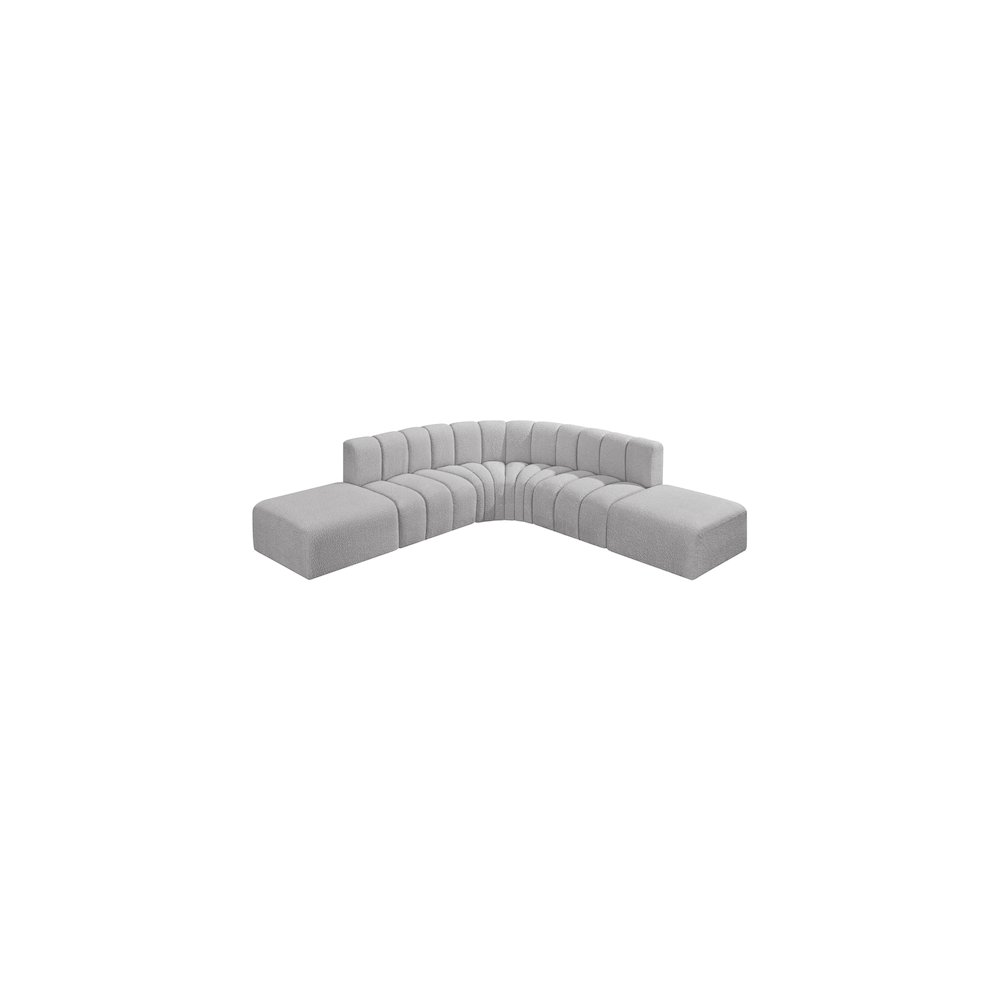 Arc Grey Boucle Fabric Modular Sofa. Picture 4