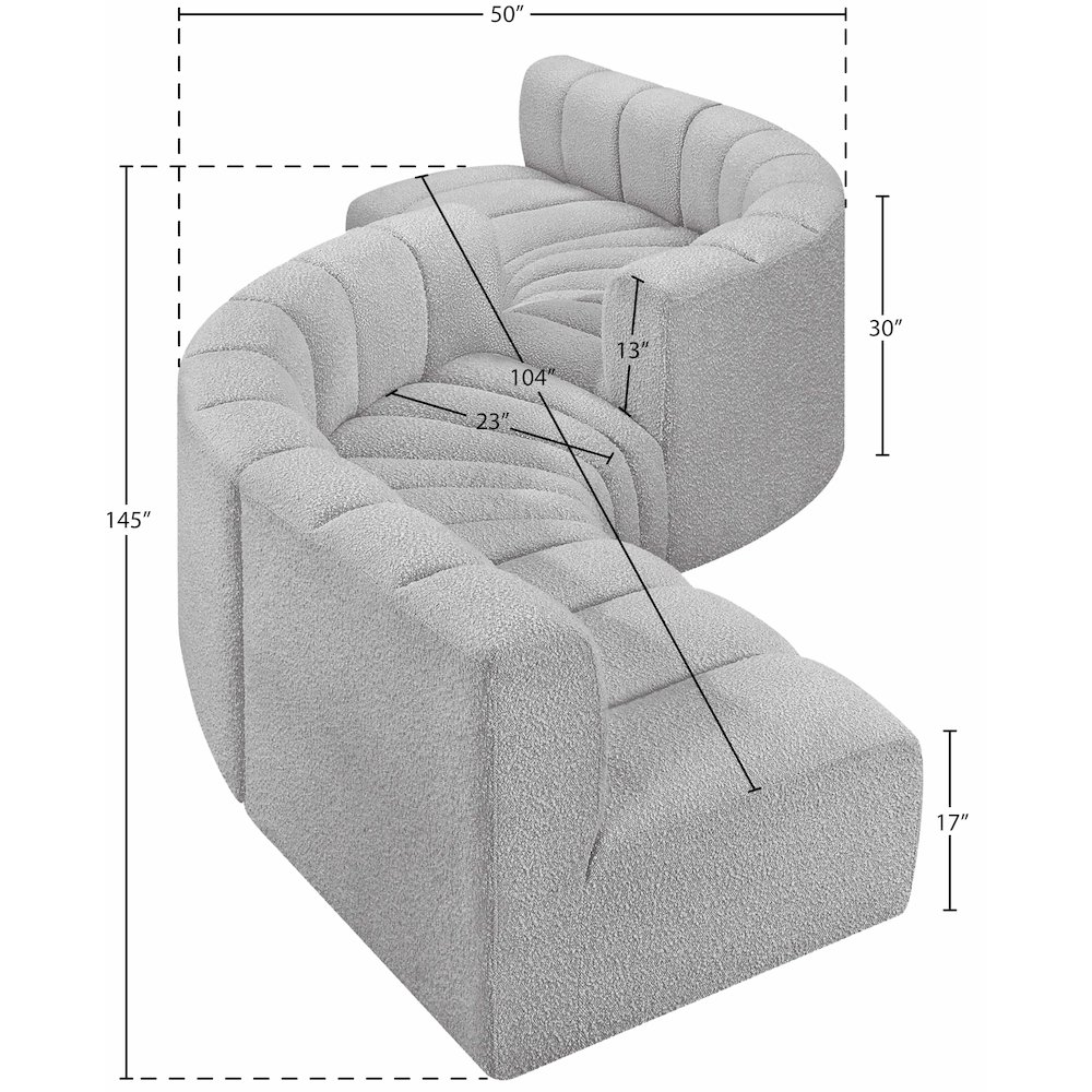 Arc Grey Boucle Fabric Modular Sofa. Picture 5