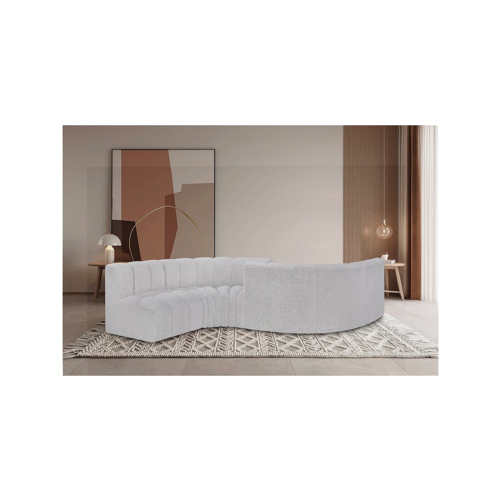 Arc Grey Boucle Fabric Modular Sofa. Picture 2