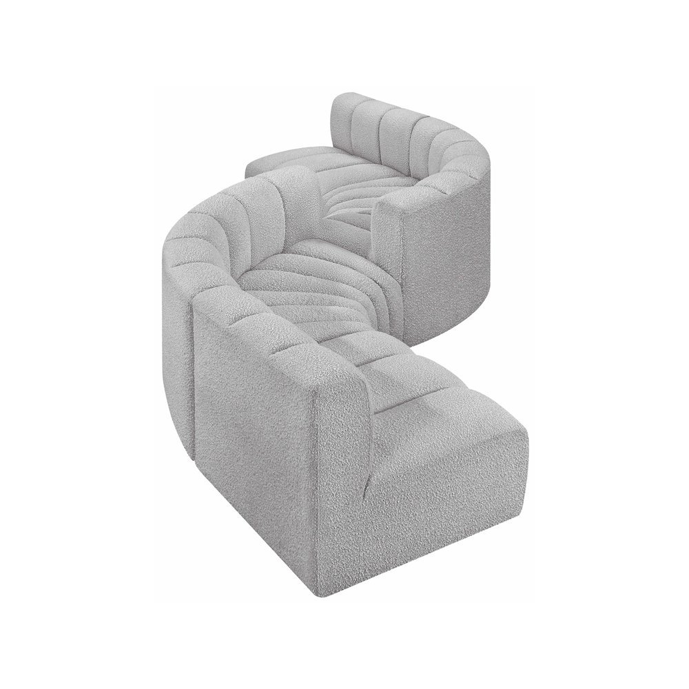 Arc Grey Boucle Fabric Modular Sofa. Picture 3