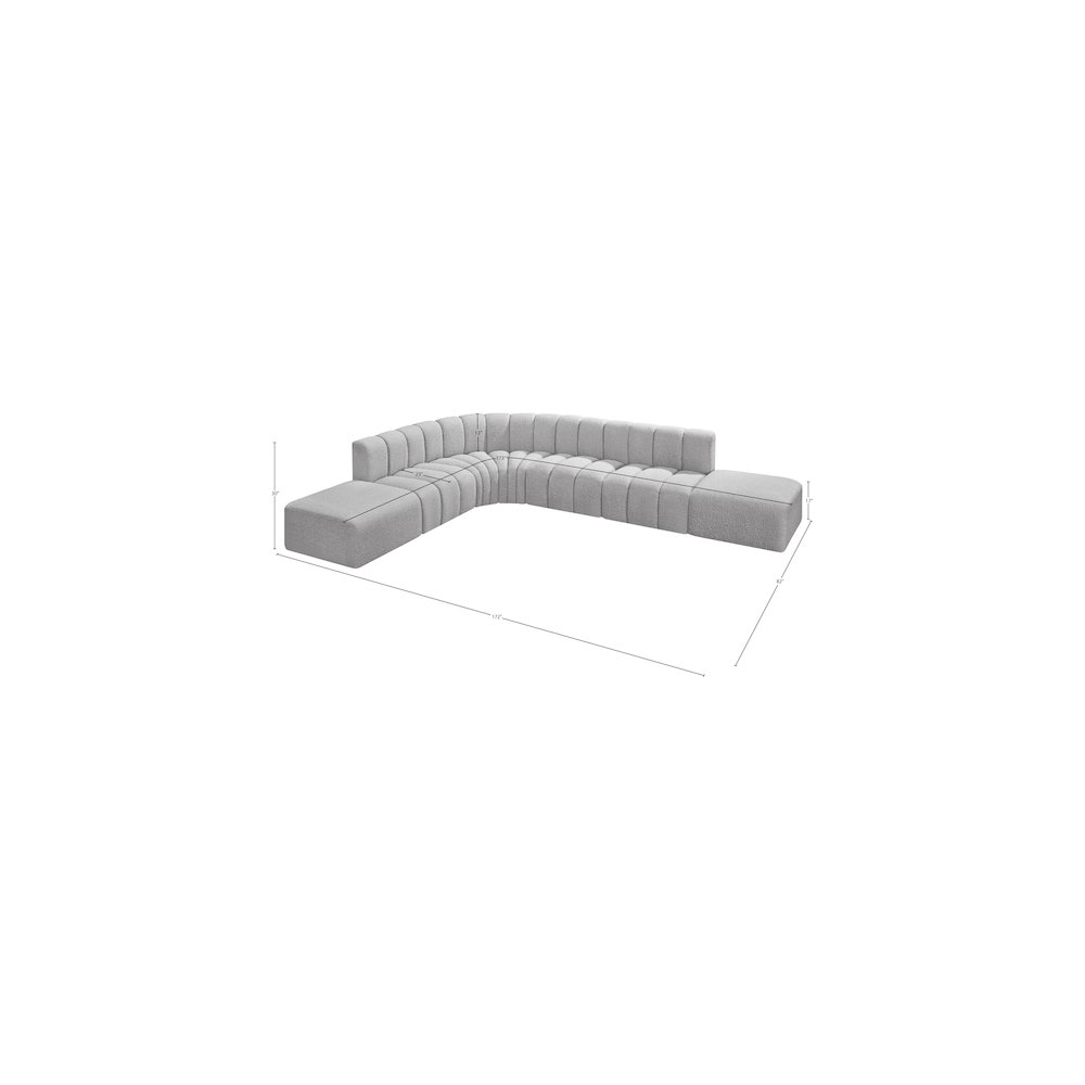 Arc Grey Boucle Fabric Modular Sofa. Picture 6