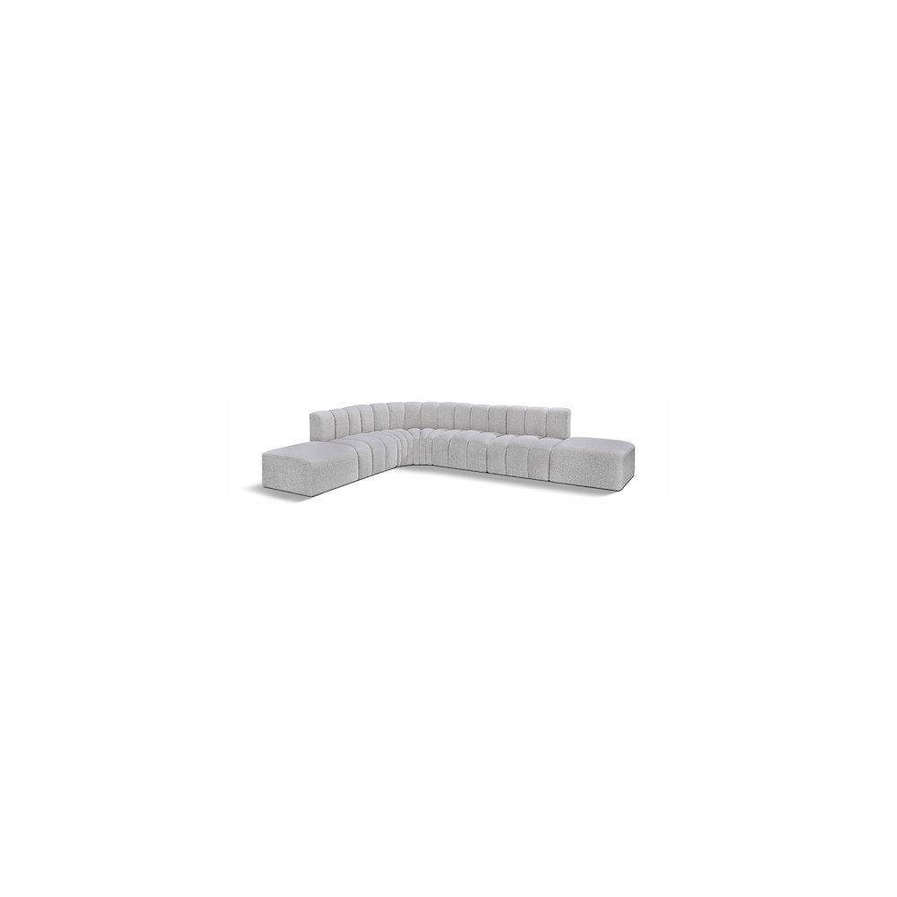 Arc Grey Boucle Fabric Modular Sofa. Picture 1