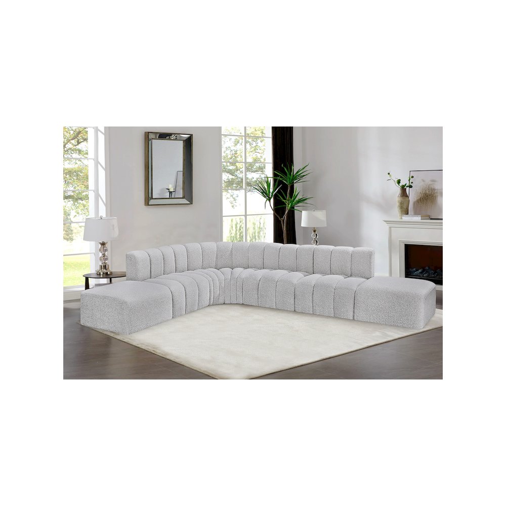 Arc Grey Boucle Fabric Modular Sofa. Picture 2