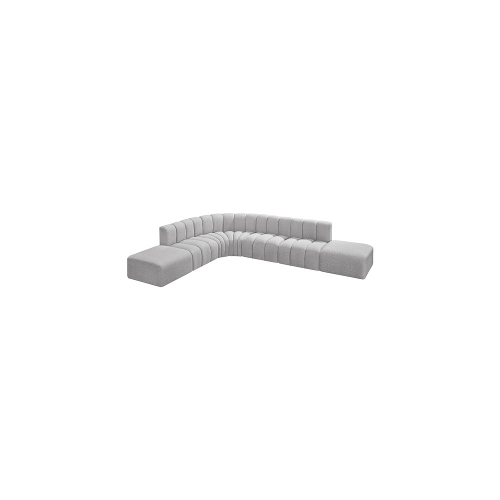 Arc Grey Boucle Fabric Modular Sofa. Picture 4