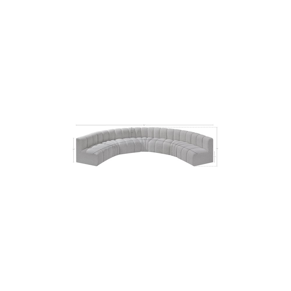 Arc Grey Boucle Fabric Modular Sofa. Picture 9