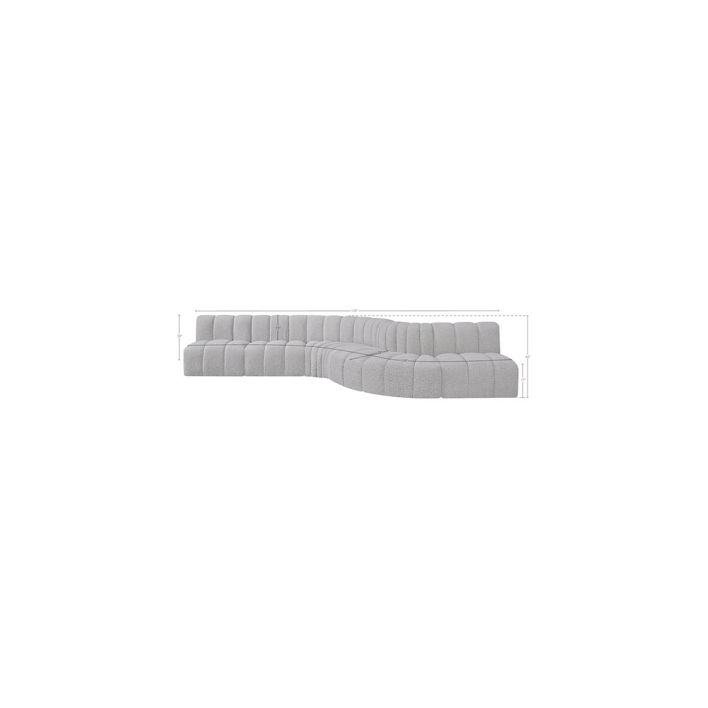 Arc Grey Boucle Fabric Modular Sofa. Picture 11