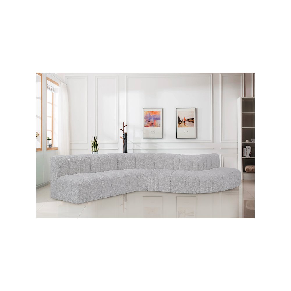 Arc Grey Boucle Fabric Modular Sofa. Picture 2