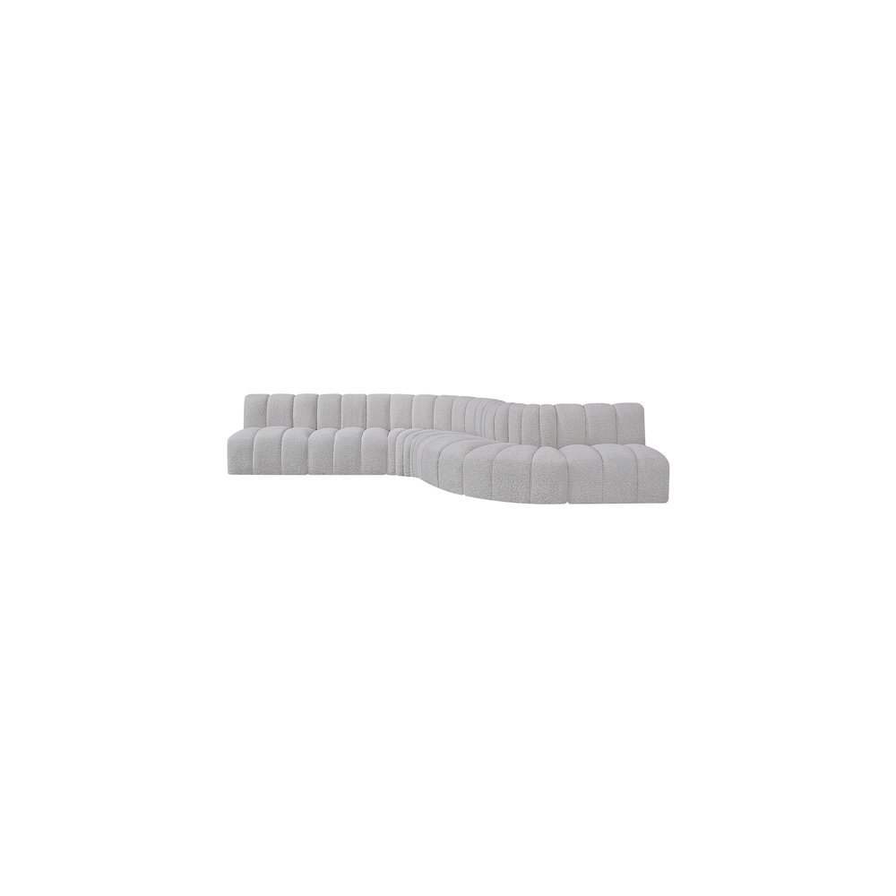 Arc Grey Boucle Fabric Modular Sofa. Picture 4