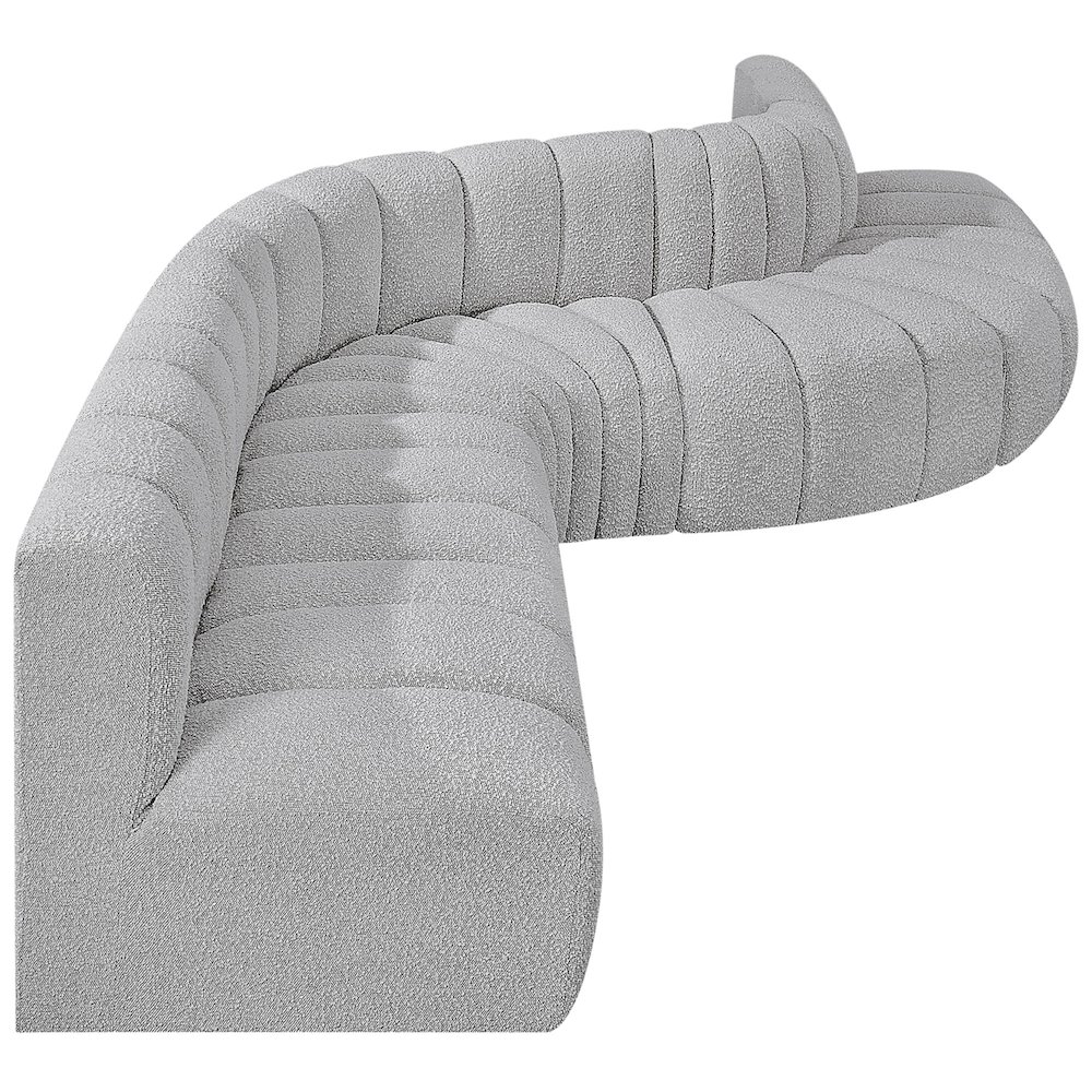 Arc Grey Boucle Fabric Modular Sofa. Picture 7