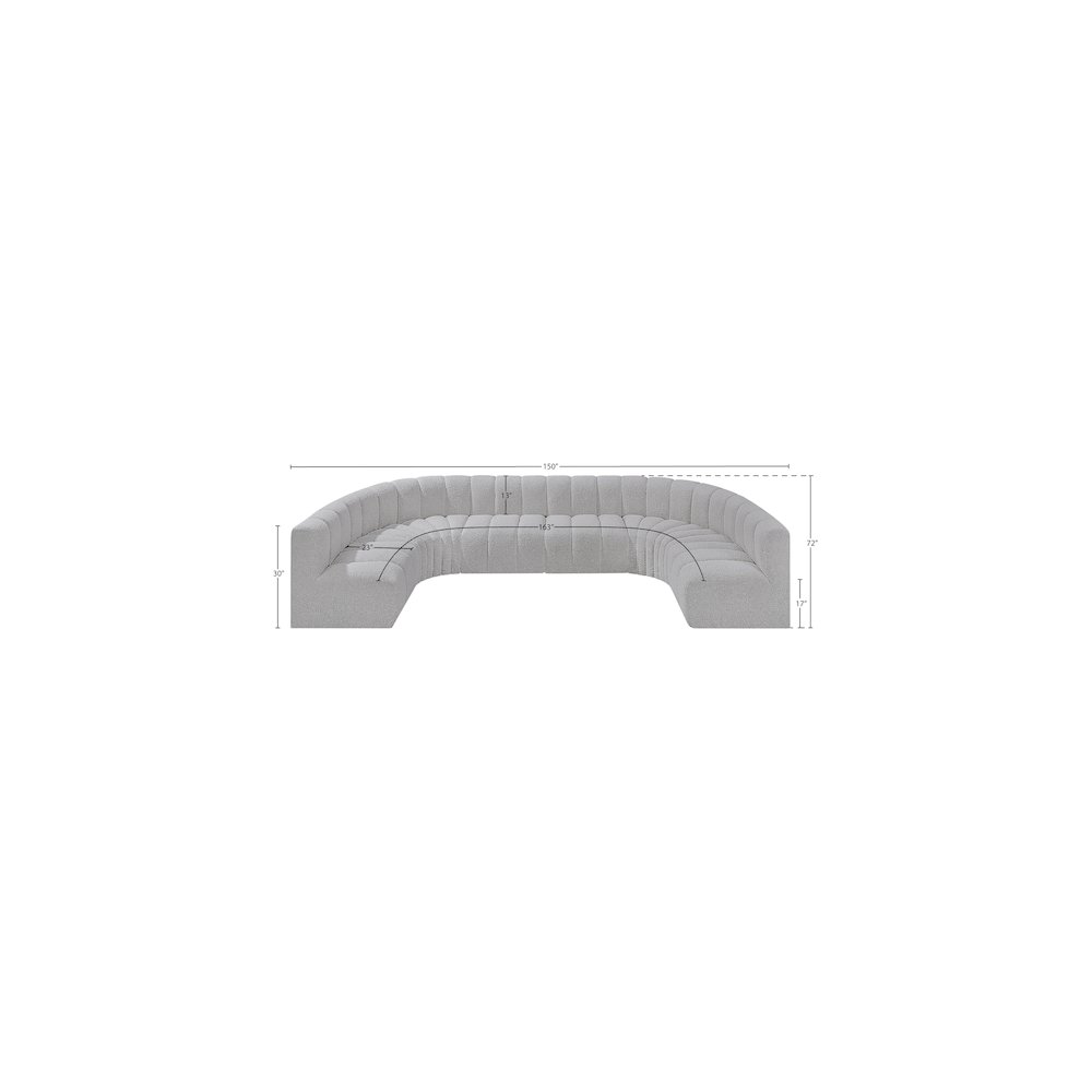 Arc Grey Boucle Fabric Modular Sofa. Picture 10