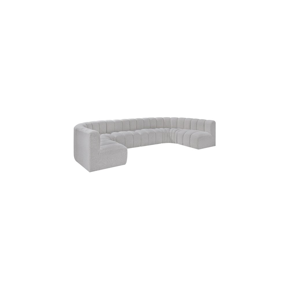 Arc Grey Boucle Fabric Modular Sofa. Picture 4