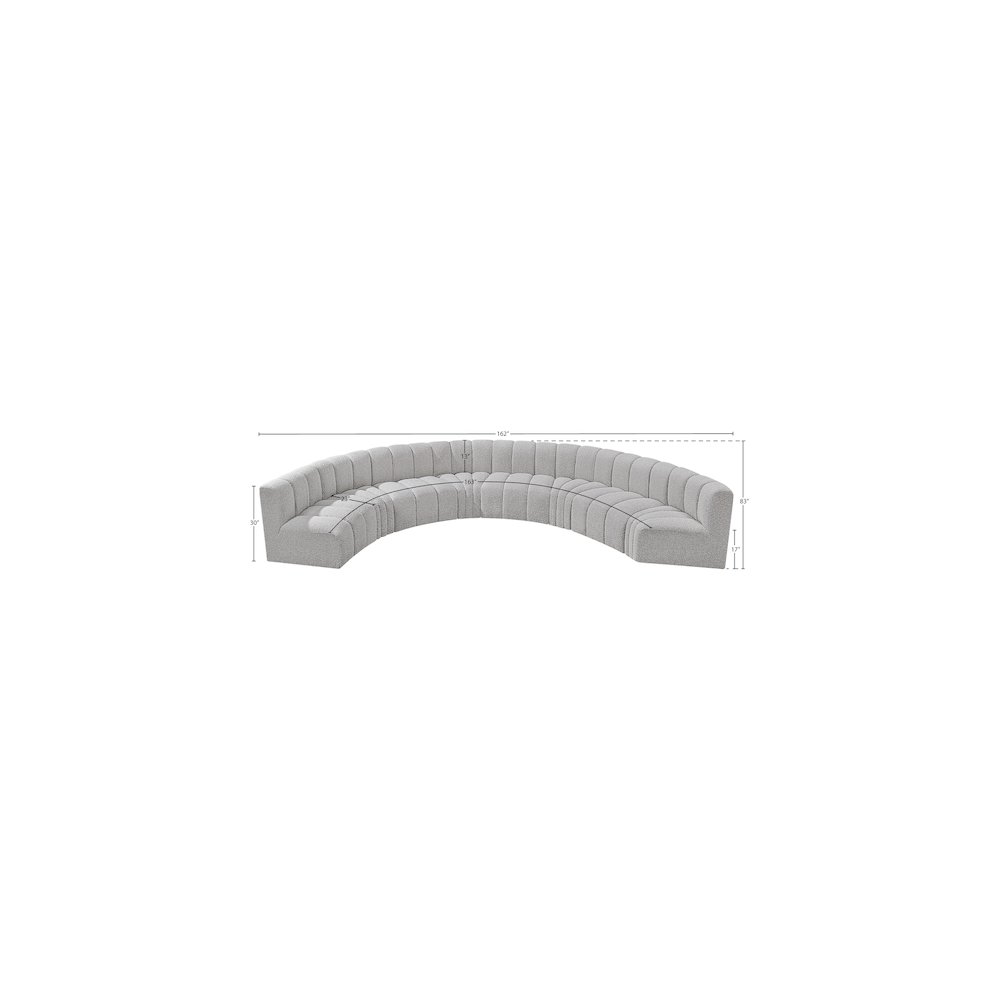 Arc Grey Boucle Fabric Modular Sofa. Picture 9