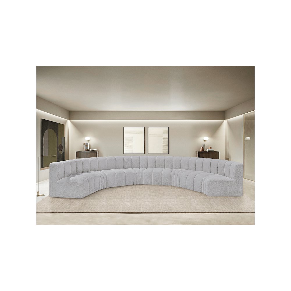 Arc Grey Boucle Fabric Modular Sofa. Picture 2